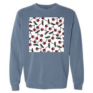 Cherry Pattern Garment-Dyed Sweatshirt