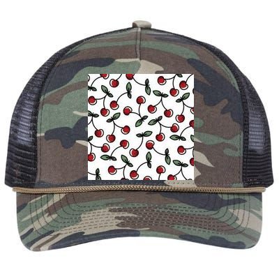 Cherry Pattern Retro Rope Trucker Hat Cap