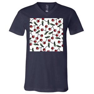 Cherry Pattern V-Neck T-Shirt