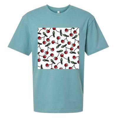 Cherry Pattern Sueded Cloud Jersey T-Shirt