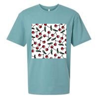Cherry Pattern Sueded Cloud Jersey T-Shirt