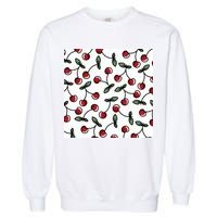 Cherry Pattern Garment-Dyed Sweatshirt