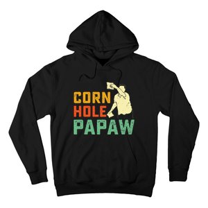 Cornhole Papaw Corn Hole Grandfather Bean Bag Tossing Game Hoodie