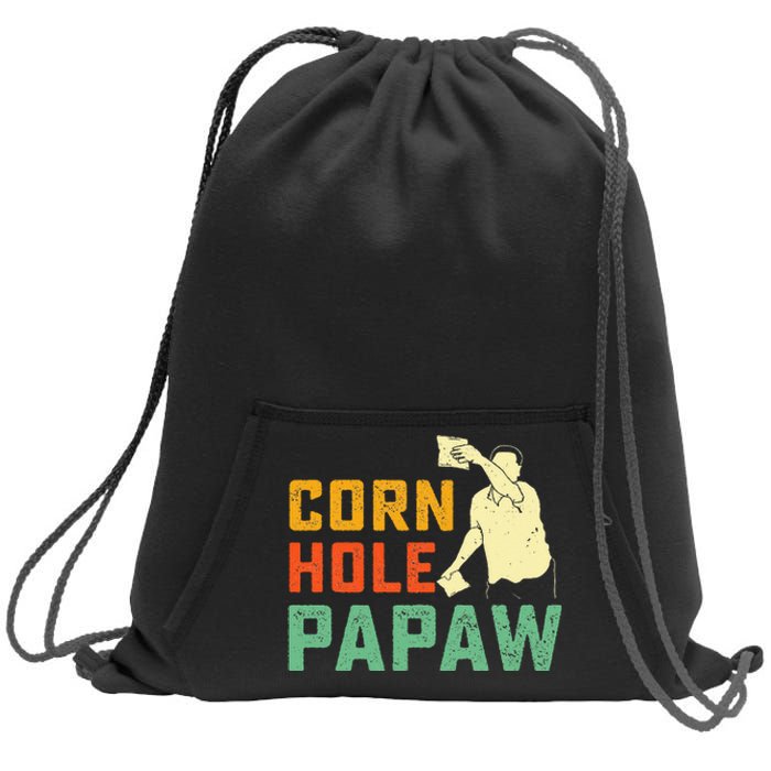 Cornhole Papaw Corn Hole Grandfather Bean Bag Tossing Game Sweatshirt Cinch Pack Bag