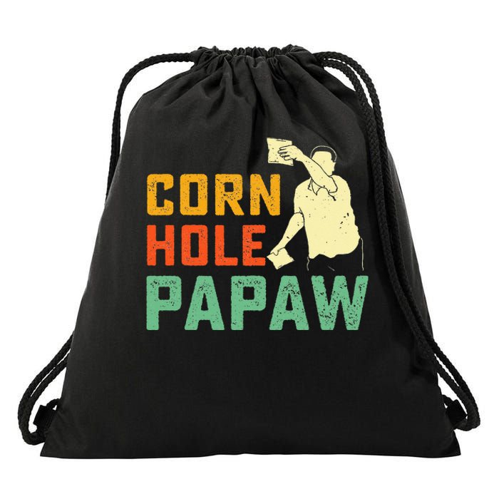 Cornhole Papaw Corn Hole Grandfather Bean Bag Tossing Game Drawstring Bag