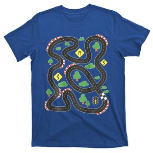 Cool Playmat Car Race Track On Back Dad T-Shirt