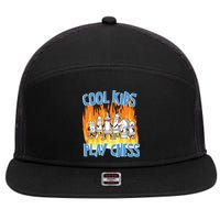 Chess Pieces Cool Kids Play Chess 7 Panel Mesh Trucker Snapback Hat