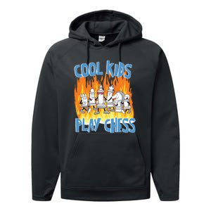 Chess Pieces Cool Kids Play Chess Performance Fleece Hoodie