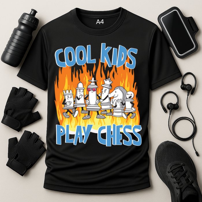 Chess Pieces Cool Kids Play Chess Cooling Performance Crew T-Shirt