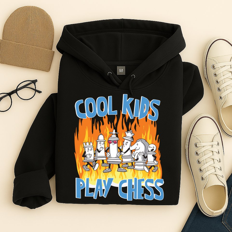 Chess Pieces Cool Kids Play Chess Hoodie