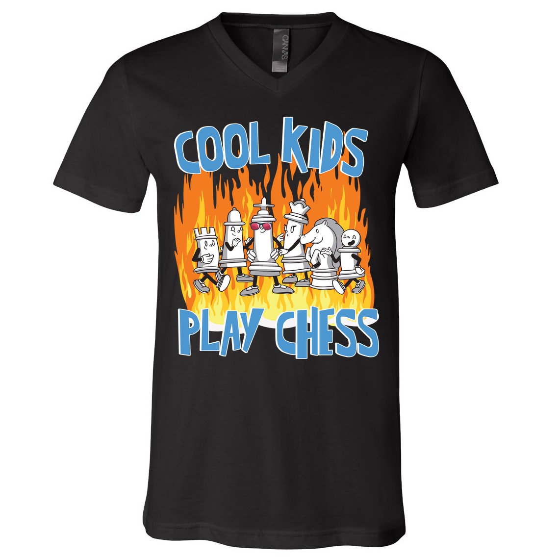 Chess Pieces Cool Kids Play Chess V-Neck T-Shirt