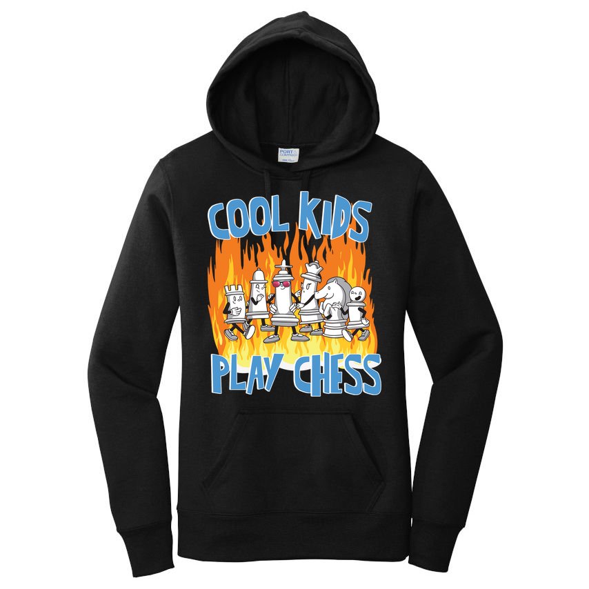 Chess Pieces Cool Kids Play Chess Women's Pullover Hoodie