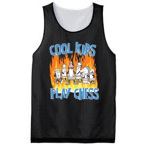 Chess Pieces Cool Kids Play Chess Mesh Reversible Basketball Jersey Tank