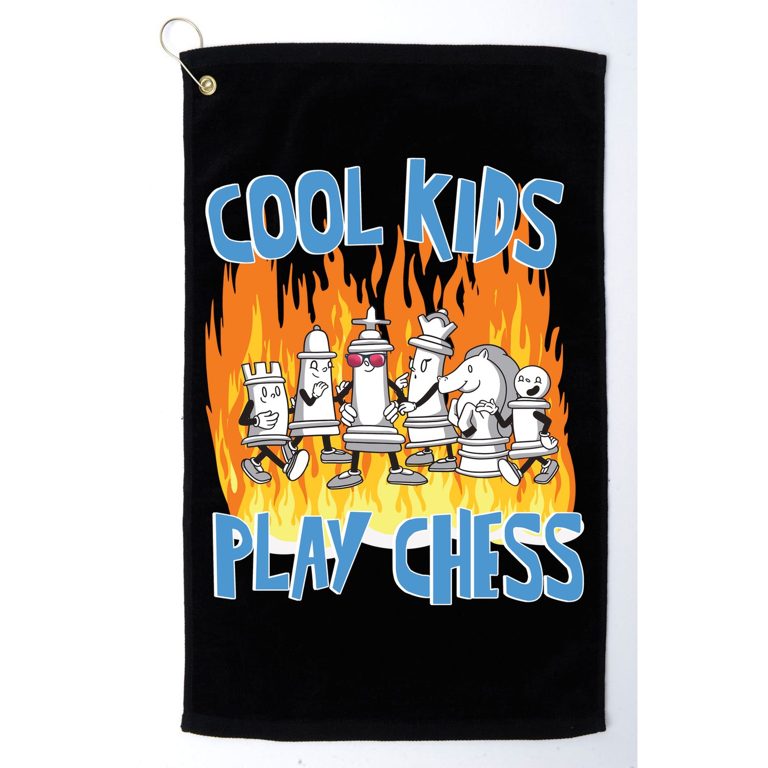 Chess Pieces Cool Kids Play Chess Golf Towel