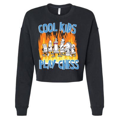 Chess Pieces Cool Kids Play Chess Cropped Pullover Crew
