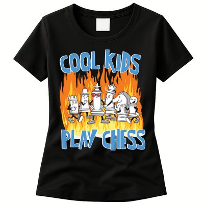 Chess Pieces Cool Kids Play Chess Womens T-Shirt