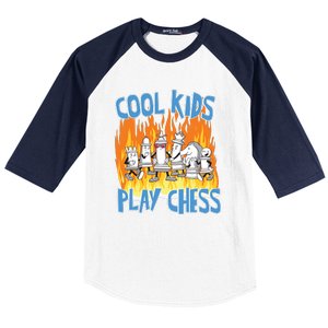 Chess Pieces Cool Kids Play Chess Baseball Sleeve Shirt