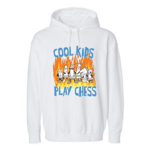 Chess Pieces Cool Kids Play Chess Garment-Dyed Fleece Hoodie