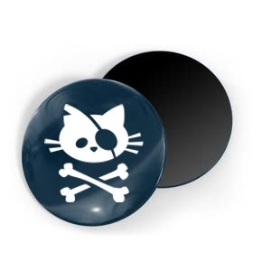 Cute Pirate Cat Skull And Crossbone Magnet