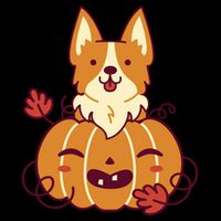Cute Pumpkin Corgi Dog Halloween Button