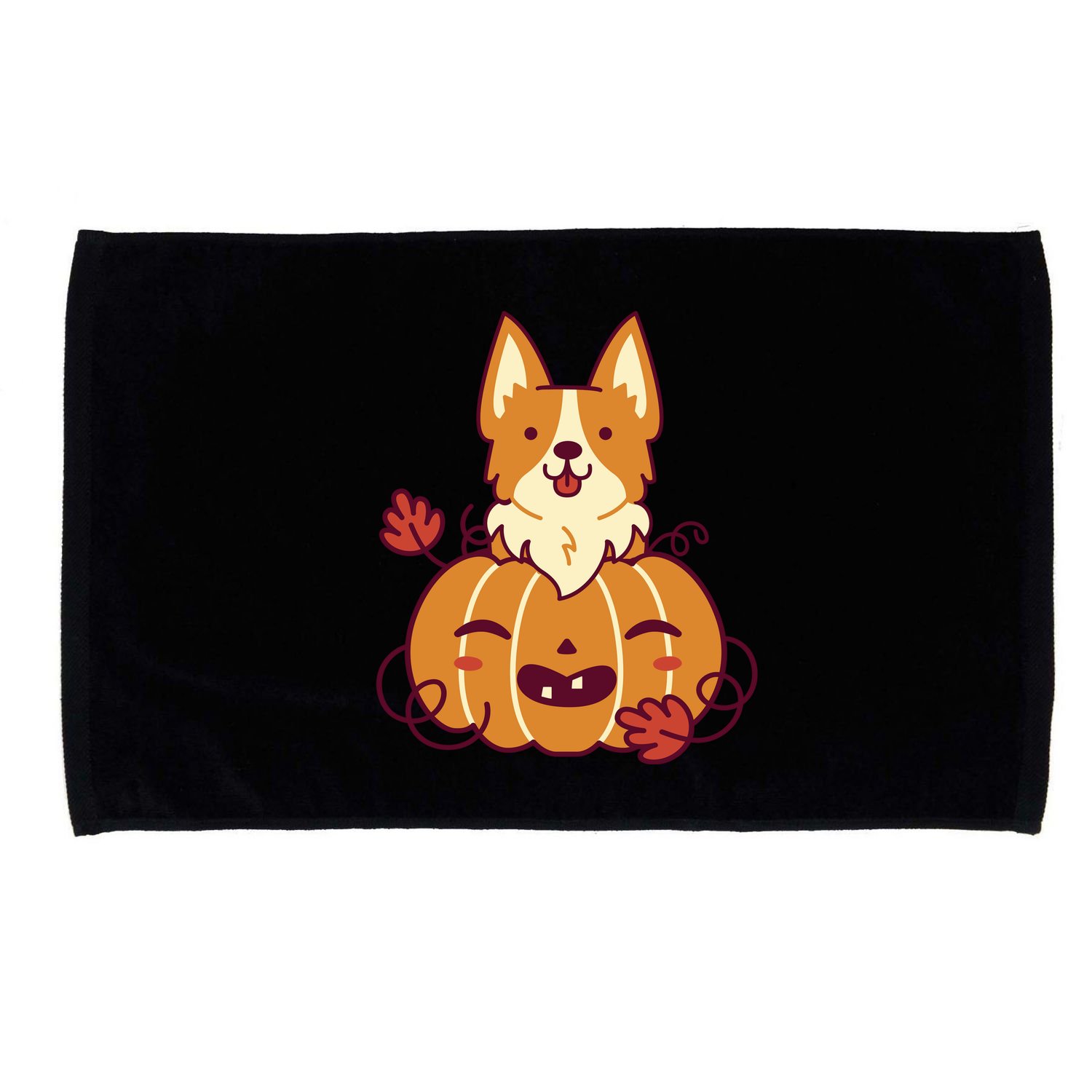 Cute Pumpkin Corgi Dog Halloween Microfiber Hand Towel