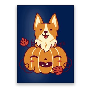 Cute Pumpkin Corgi Dog Halloween Poster