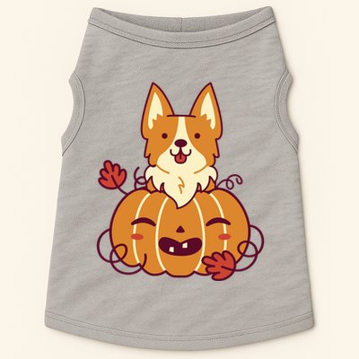 Cute Pumpkin Corgi Dog Halloween Doggie Tank