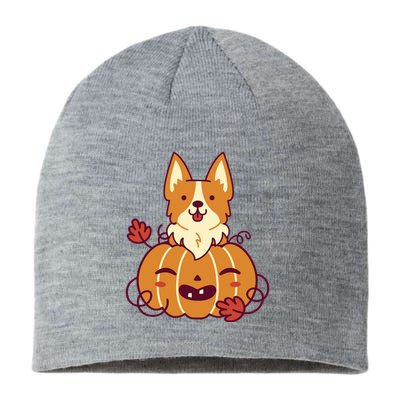 Cute Pumpkin Corgi Dog Halloween Sustainable Beanie