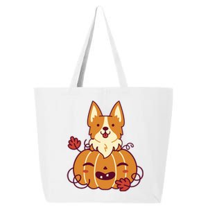 Cute Pumpkin Corgi Dog Halloween 25L Jumbo Tote