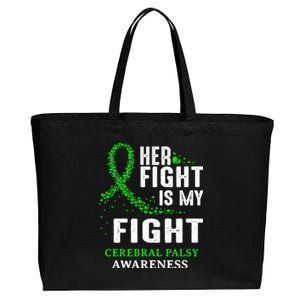 Cerebral Palsy Cp Awareness Brain Damage Green Ribbon Gift Cotton Canvas Jumbo Tote