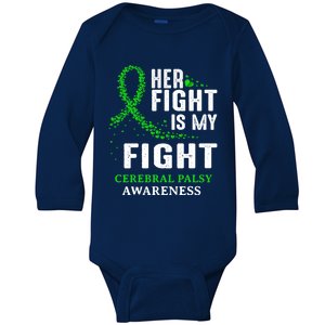 Cerebral Palsy Cp Awareness Brain Damage Green Ribbon Gift Baby Long Sleeve Bodysuit