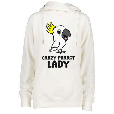 Cockatoo Parrot Craty Parrot Lady Womens Funnel Neck Pullover Hood