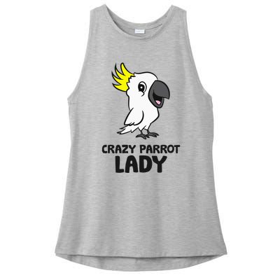 Cockatoo Parrot Craty Parrot Lady Ladies PosiCharge Tri-Blend Wicking Tank