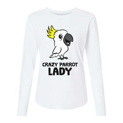 Cockatoo Parrot Craty Parrot Lady Womens Cotton Relaxed Long Sleeve T-Shirt