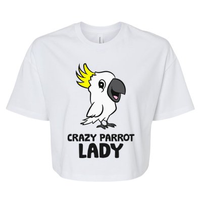 Cockatoo Parrot Craty Parrot Lady Bella+Canvas Jersey Crop Tee