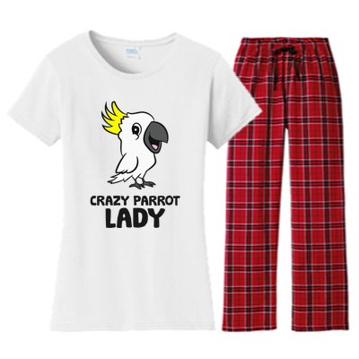 Cockatoo Parrot Craty Parrot Lady Women's Flannel Pajama Set