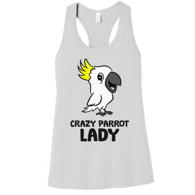 Cockatoo Parrot Craty Parrot Lady Women's Racerback Tank