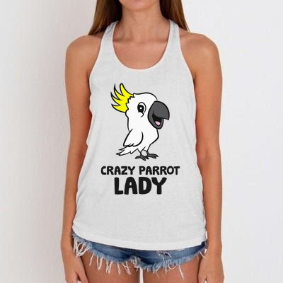 Cockatoo Parrot Craty Parrot Lady Women's Knotted Racerback Tank