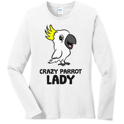 Cockatoo Parrot Craty Parrot Lady Ladies Long Sleeve Shirt