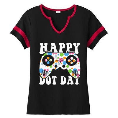 Colorful Polka Dot Game Controller International Dot Day Kids Ladies Halftime Notch Neck Tee