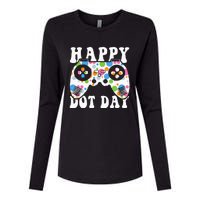 Colorful Polka Dot Game Controller International Dot Day Kids Womens Cotton Relaxed Long Sleeve T-Shirt