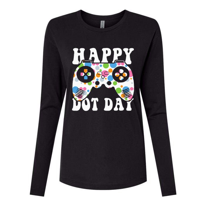 Colorful Polka Dot Game Controller International Dot Day Kids Womens Cotton Relaxed Long Sleeve T-Shirt