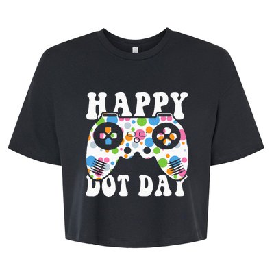 Colorful Polka Dot Game Controller International Dot Day Kids Bella+Canvas Jersey Crop Tee