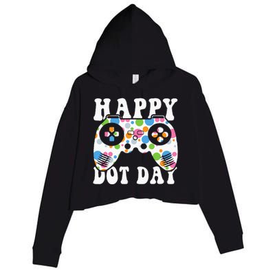 Colorful Polka Dot Game Controller International Dot Day Kids Crop Fleece Hoodie