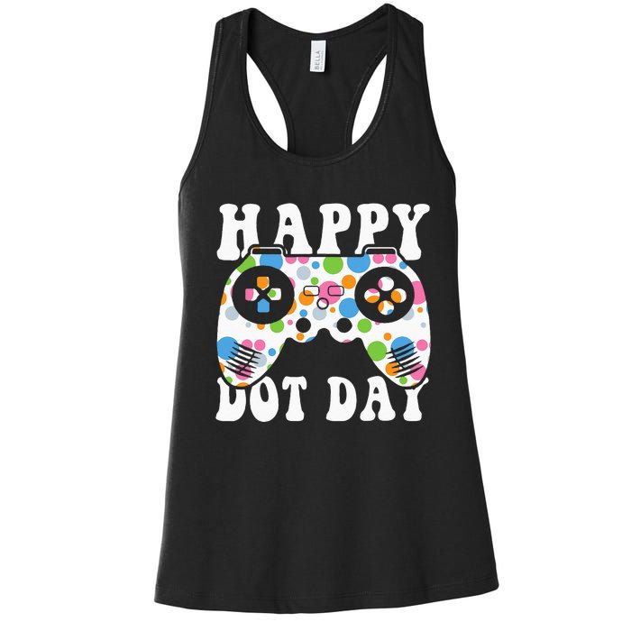 Colorful Polka Dot Game Controller International Dot Day Kids Women's Racerback Tank