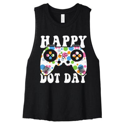 Colorful Polka Dot Game Controller International Dot Day Kids Women's Racerback Cropped Tank