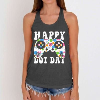 Colorful Polka Dot Game Controller International Dot Day Kids Women's Knotted Racerback Tank