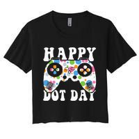 Colorful Polka Dot Game Controller International Dot Day Kids Women's Crop Top Tee