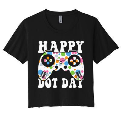 Colorful Polka Dot Game Controller International Dot Day Kids Women's Crop Top Tee