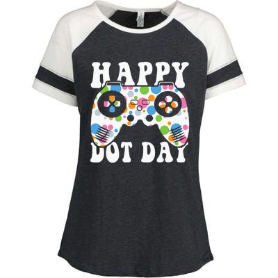 Colorful Polka Dot Game Controller International Dot Day Kids Enza Ladies Jersey Colorblock Tee